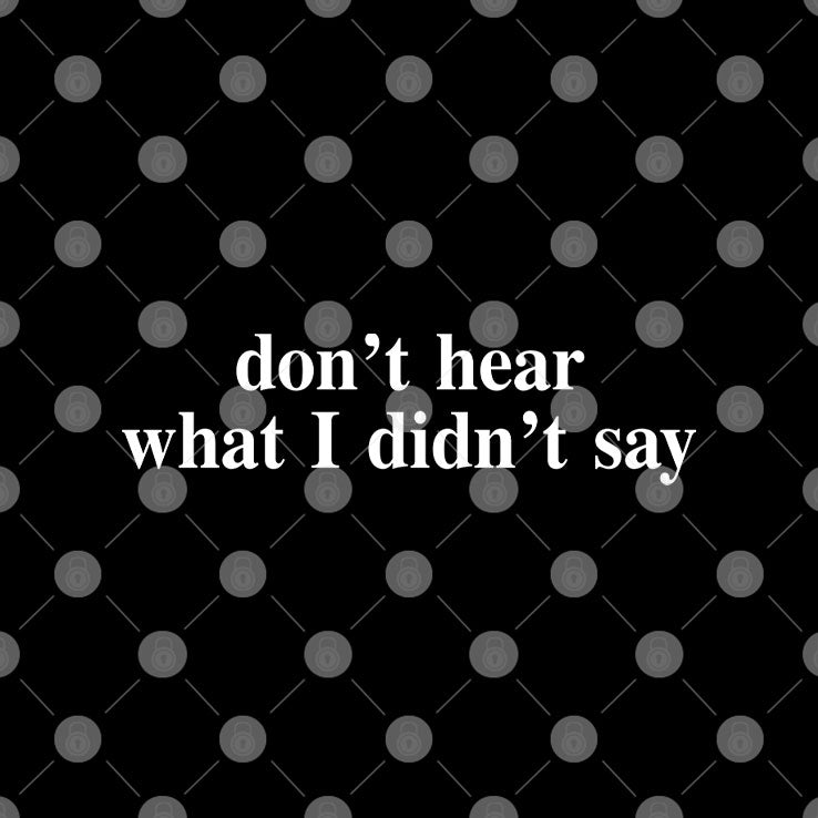 Don’t Hear What I Didn’t Say T Shirt