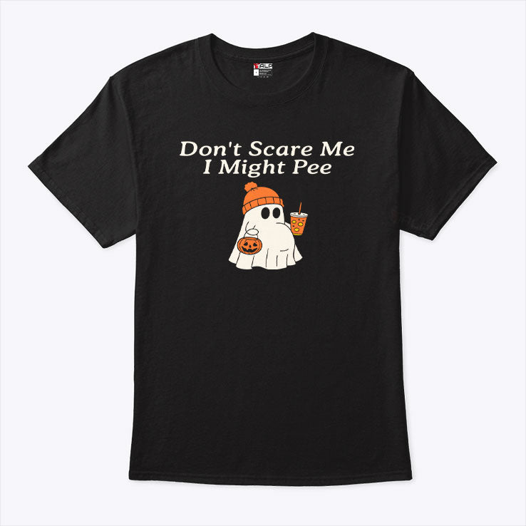 Don’t Scare Me I Might Pee Halloween Pregnant Ghost T Shirt