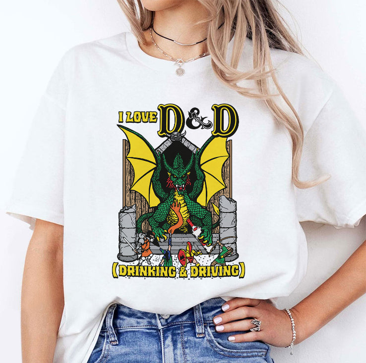Dragon I Love D & D Drinking And Driving T Shirt