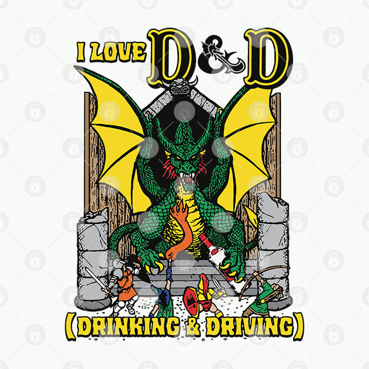 Dragon I Love D & D Drinking And Driving T Shirt