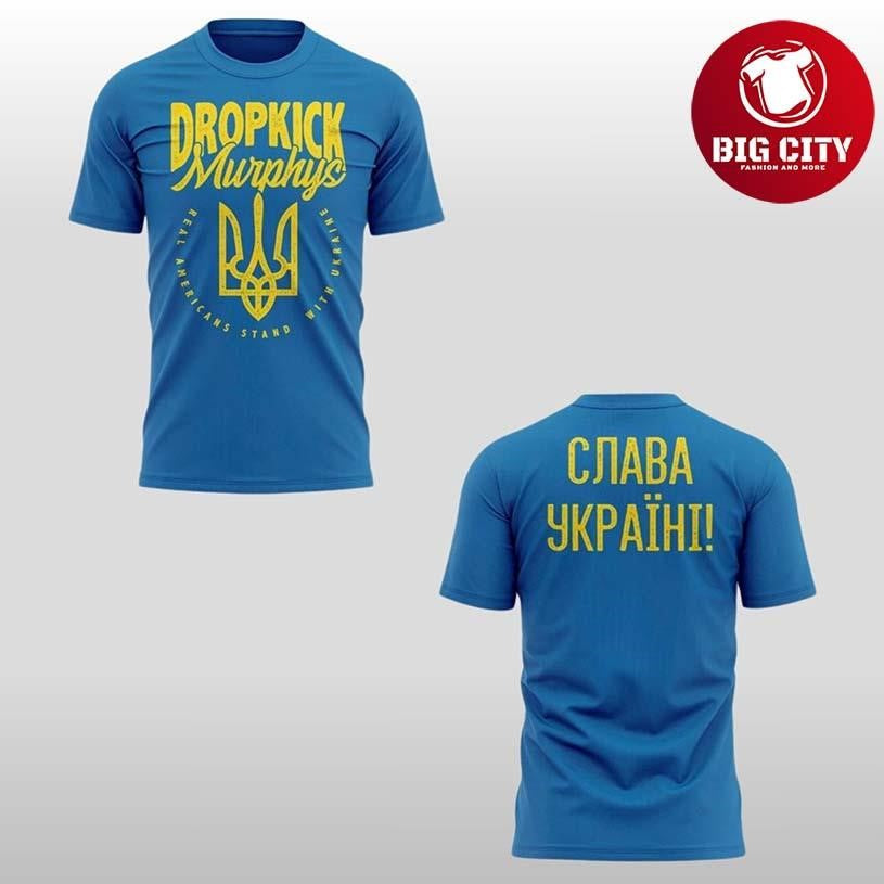 Dropkick Murphys We Stand With Ukraine Blue Two Sided Shirt