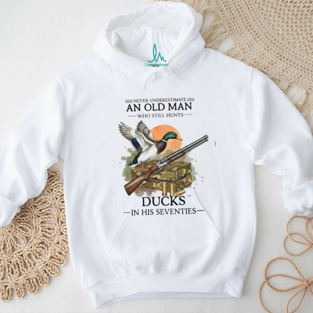 Duck Hunting Old Man Never Underestimate Seventies Wildlife Shirt