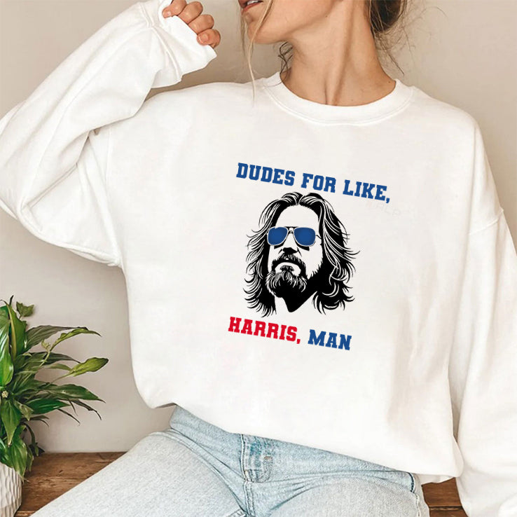 Dudes For Like Harris Man T Shirt White Dudes For Harris