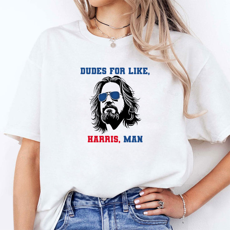 Dudes For Like Harris Man T Shirt White Dudes For Harris