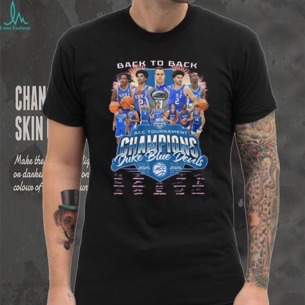 Duke Basketball Back to Back ACC Tournament Champions 2025 2026 Pink T Shirt