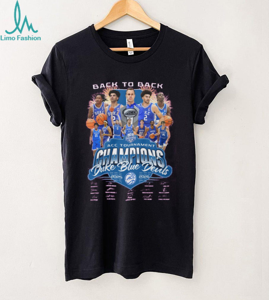 Duke Basketball Back to Back ACC Tournament Champions 2025 2026 Pink T Shirt