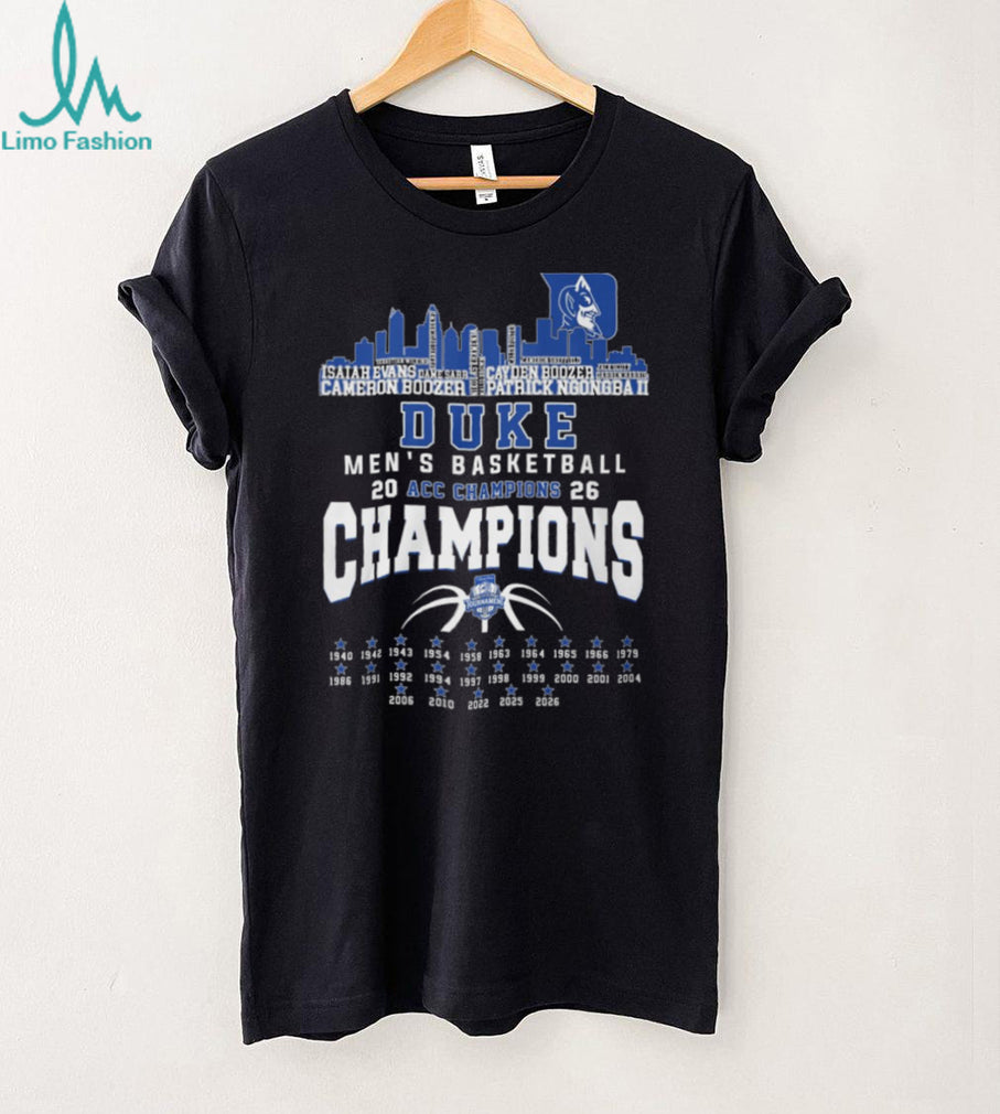Duke Men’s Basketball 2026 ACC Champions Skyline & Roster Signature T Shirt