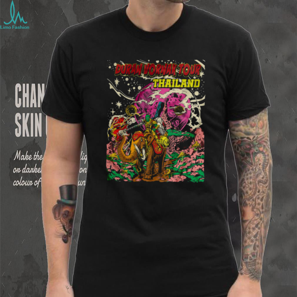 Duran Vornak Tour Thailand Elephant Alien Art Graphic T Shirt