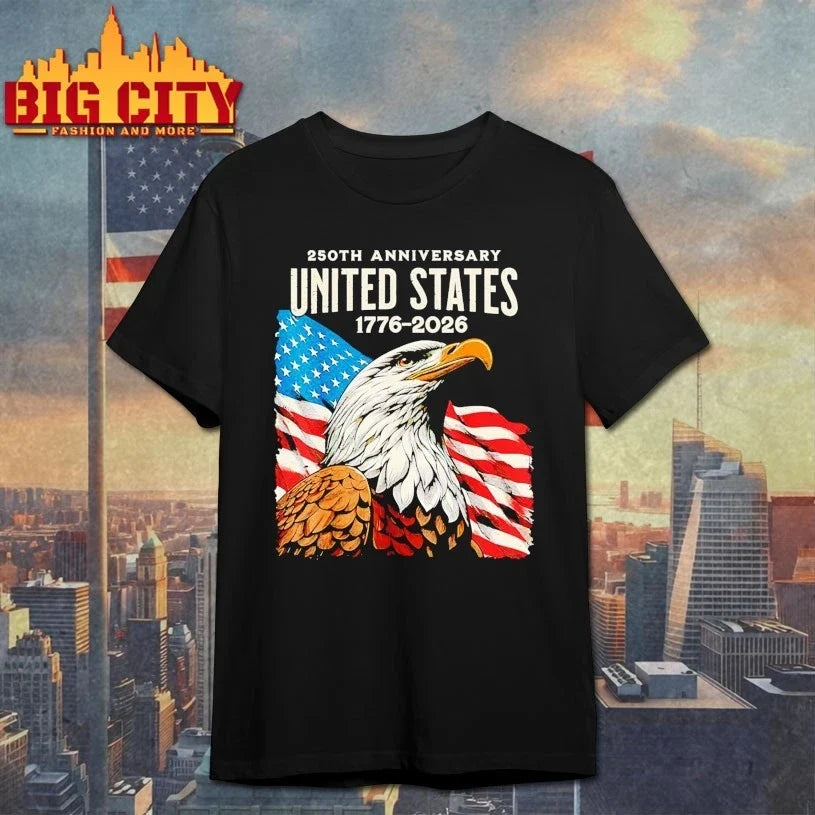 Eagle Flag 250th Anniversary United States 1776 2026 T-Shirt