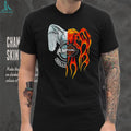 Eagle and Phoenix Fire and Ice Split Graphic Biker T Shirt
