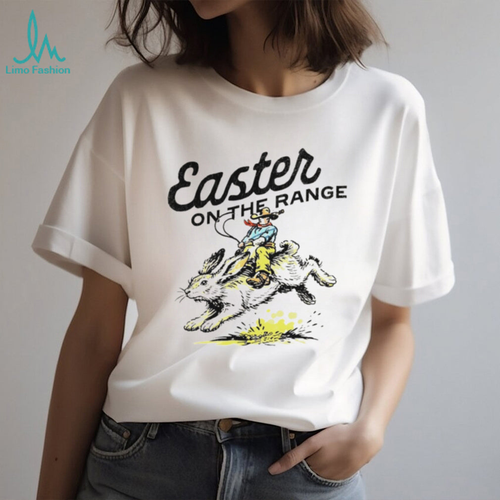 Easter On The Range Cowboy Riding Jackrabbit Vintage Shirt