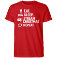 Eat Sleep Stream Christmas Repeat Shirt