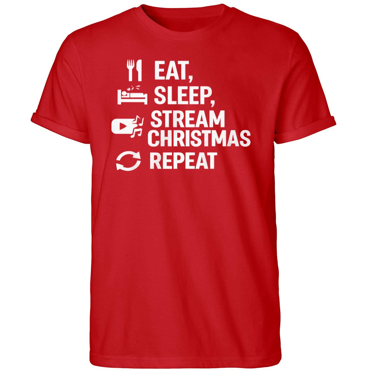 Eat Sleep Stream Christmas Repeat Shirt
