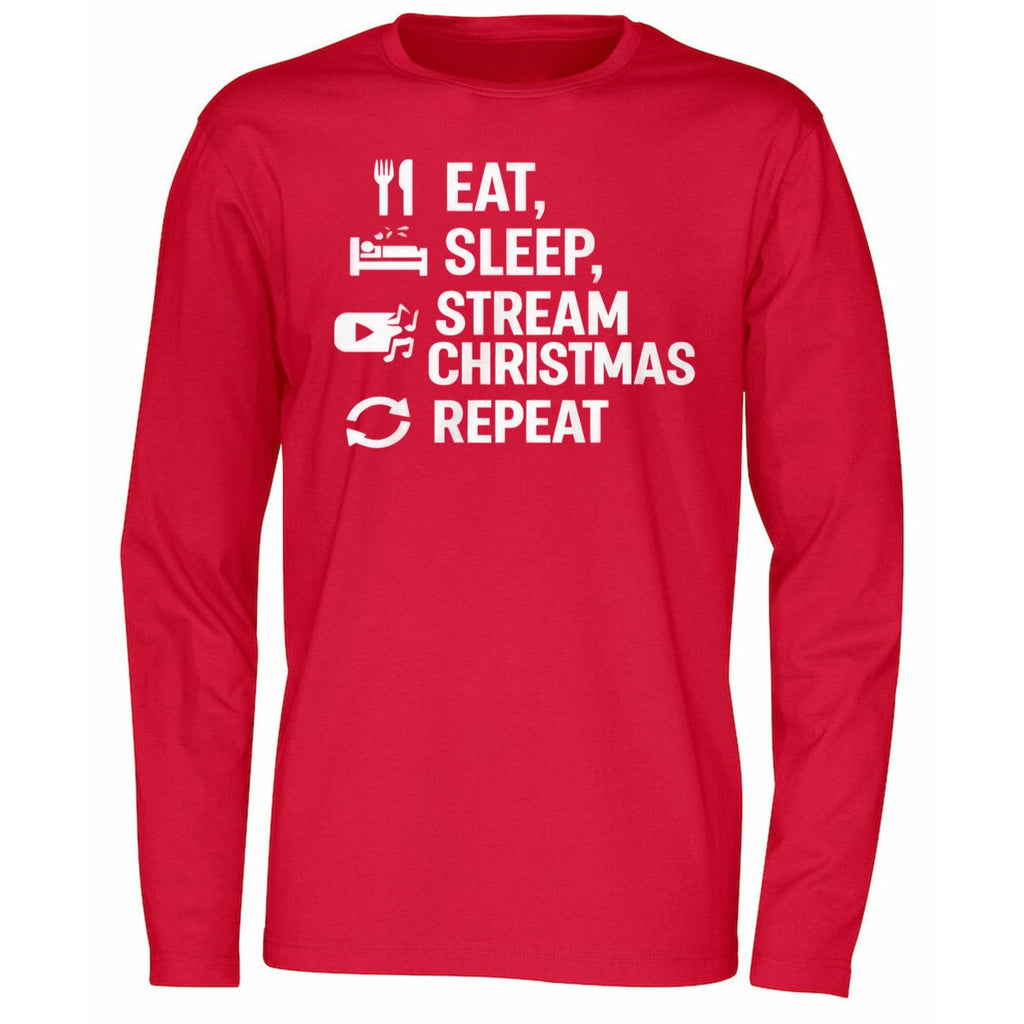Eat Sleep Stream Christmas Repeat Shirt