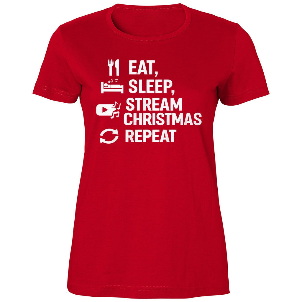 Eat Sleep Stream Christmas Repeat Shirt