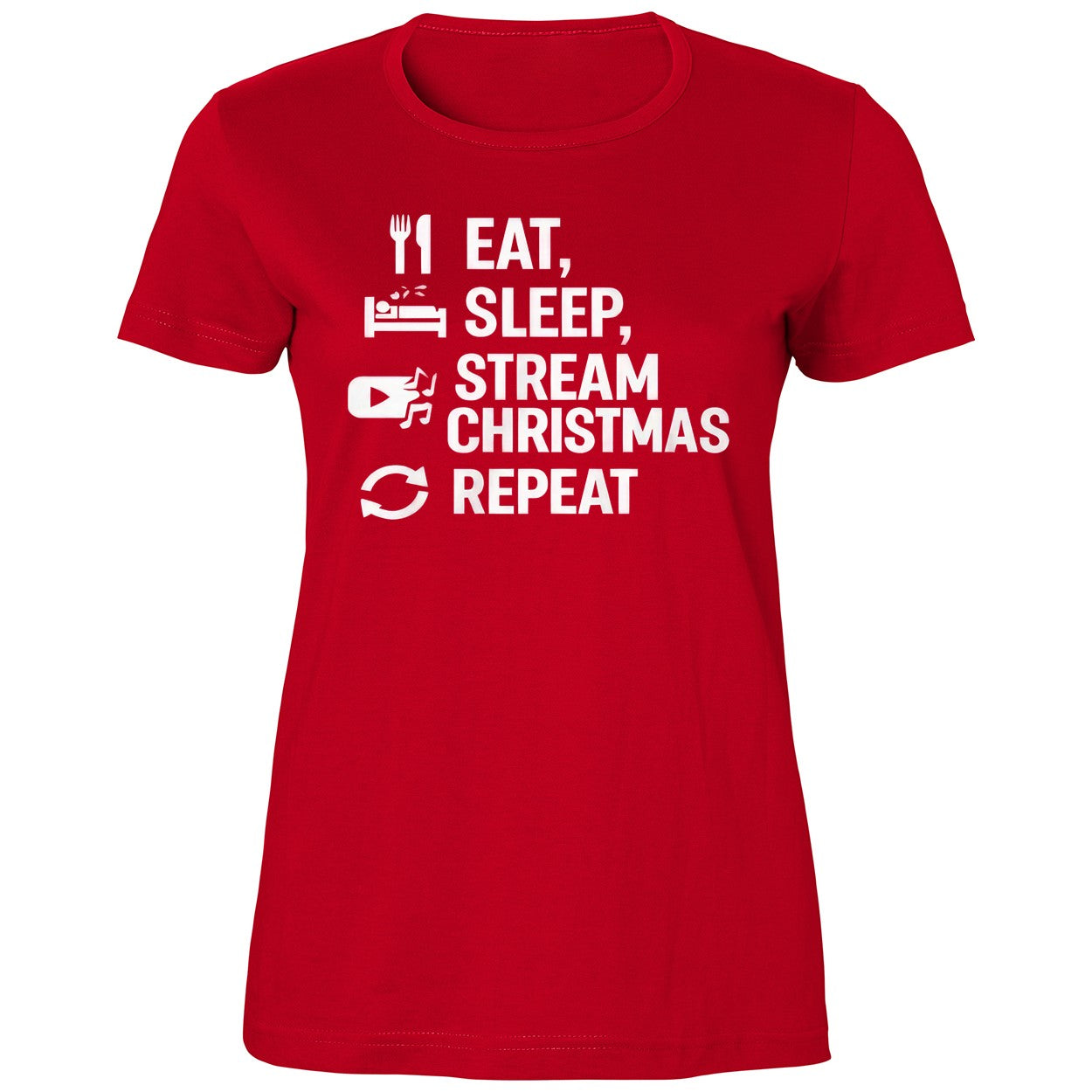 Eat Sleep Stream Christmas Repeat Shirt