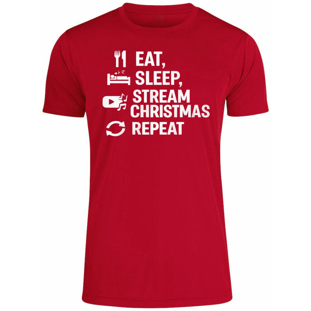 Eat Sleep Stream Christmas Repeat Shirt