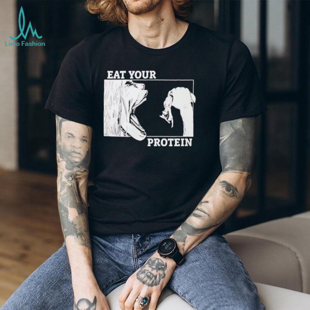 Eat Your Protein Anime Style Giantess Graphic Gym T Shirt