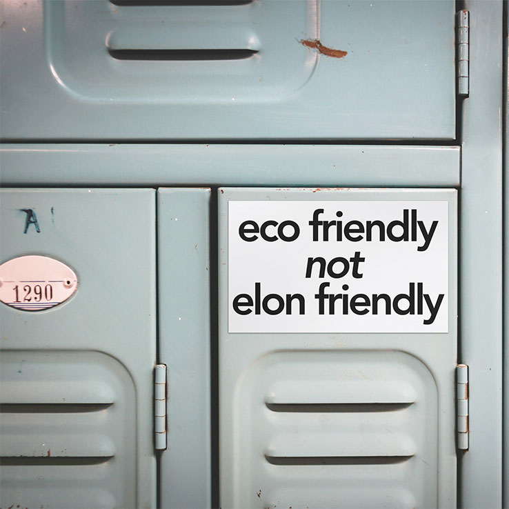 Eco Friendly Not Elon Friendly Anti Elon Tesla Car Magnet