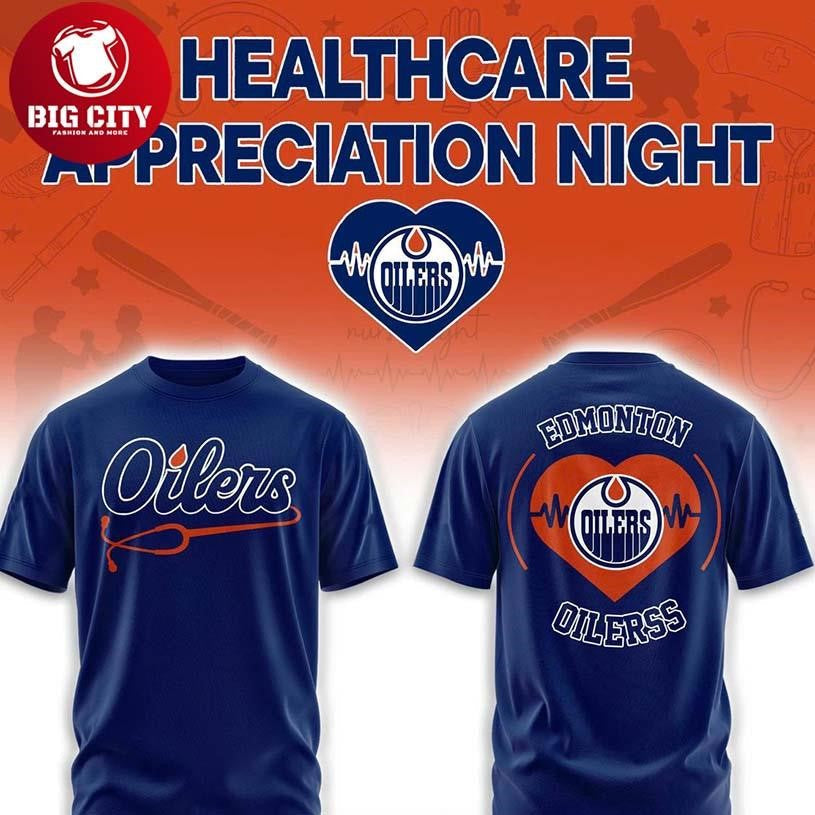 Edmonton Oilers Healthcare Appreciation x NHL 2026 Night Two Sided Shirt