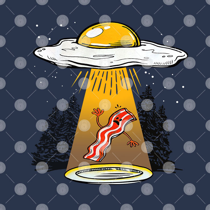 Egg Abducting Bacon Funny Alien UFO Shirt