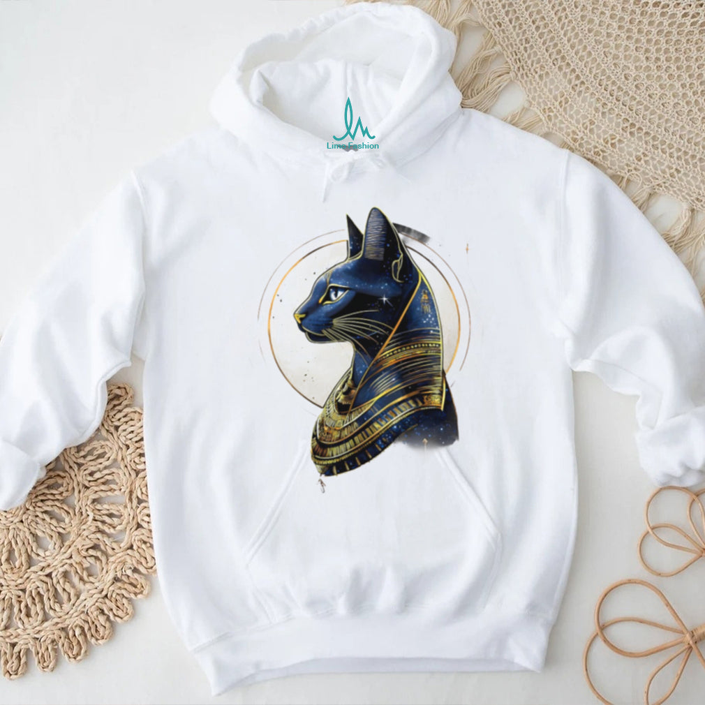 Egyptian Bastet Cat Goddess Cosmic Starry Art T Shirt