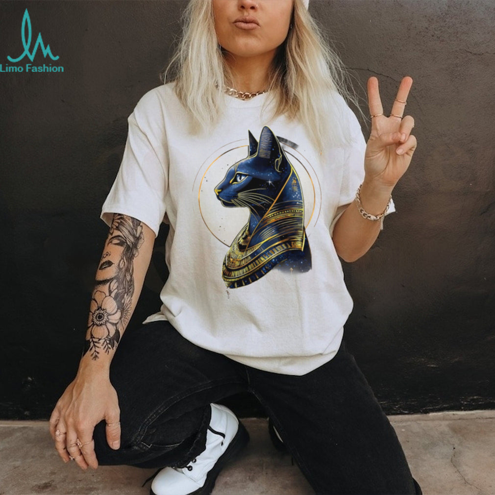 Egyptian Bastet Cat Goddess Cosmic Starry Art T Shirt