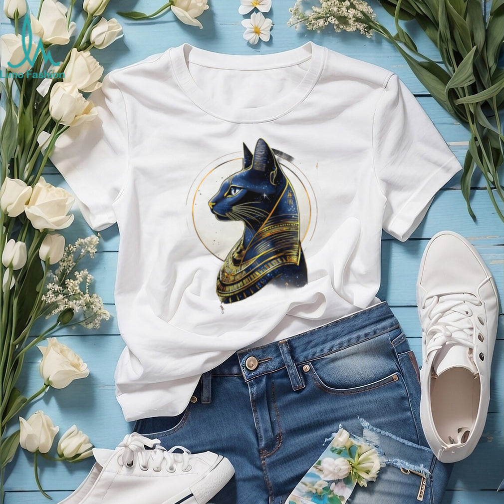 Egyptian Bastet Cat Goddess Cosmic Starry Art T Shirt