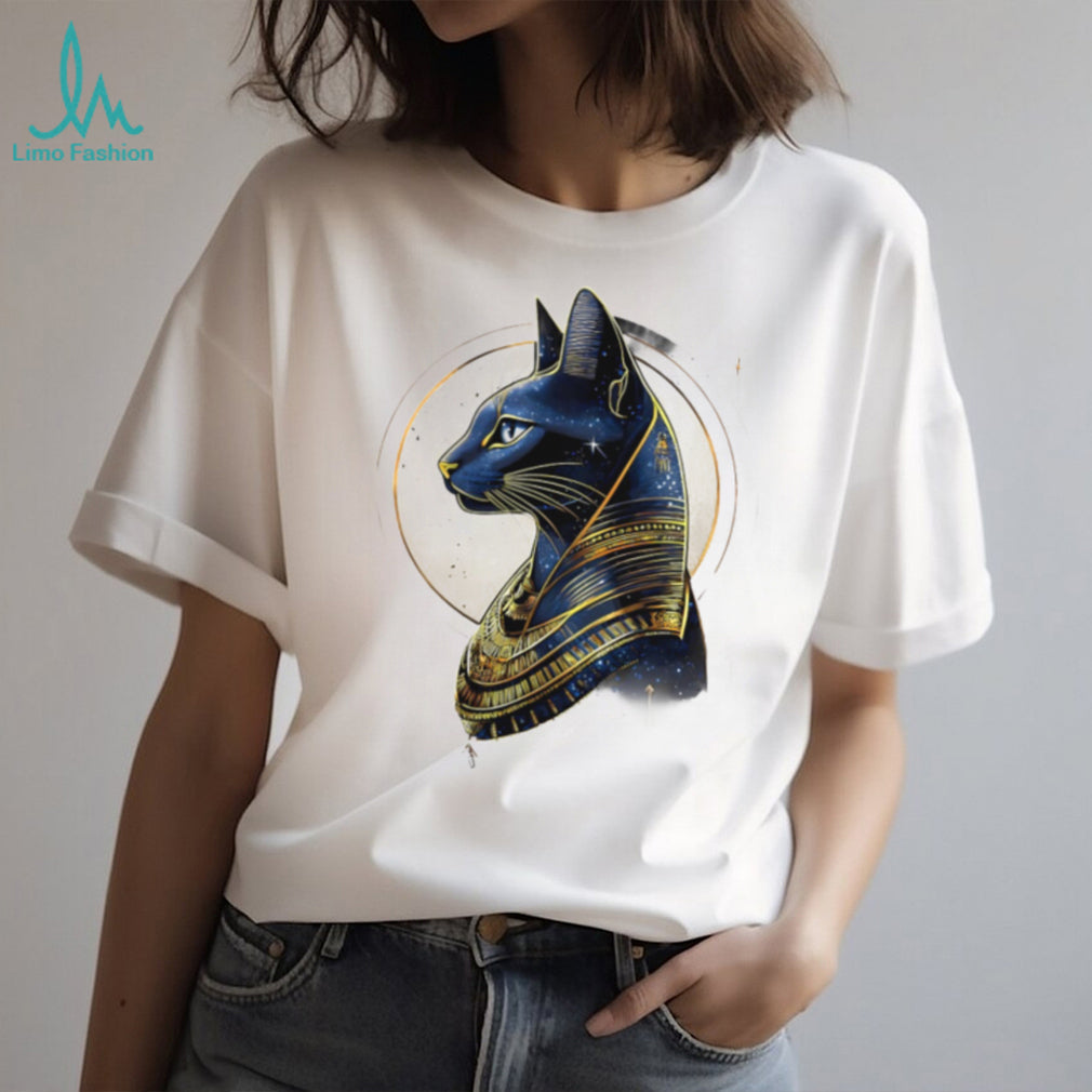 Egyptian Bastet Cat Goddess Cosmic Starry Art T Shirt