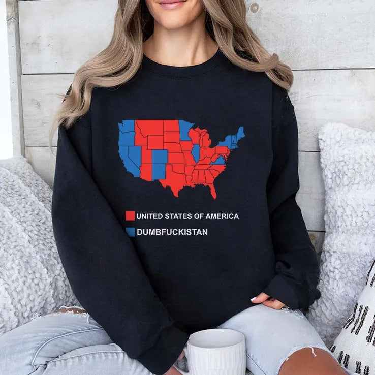 Election Map United States Of America Dumbfuckistan T Shirt