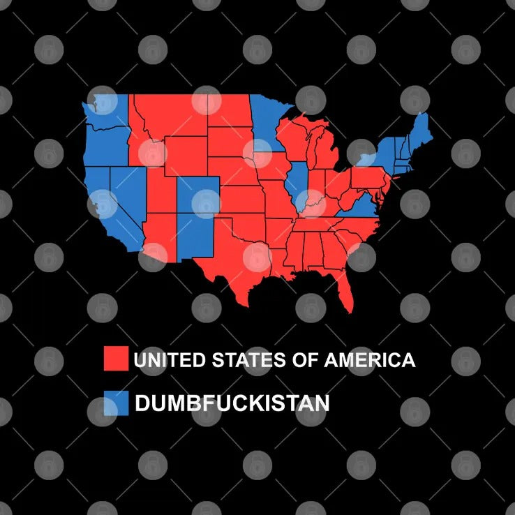 Election Map United States Of America Dumbfuckistan T Shirt