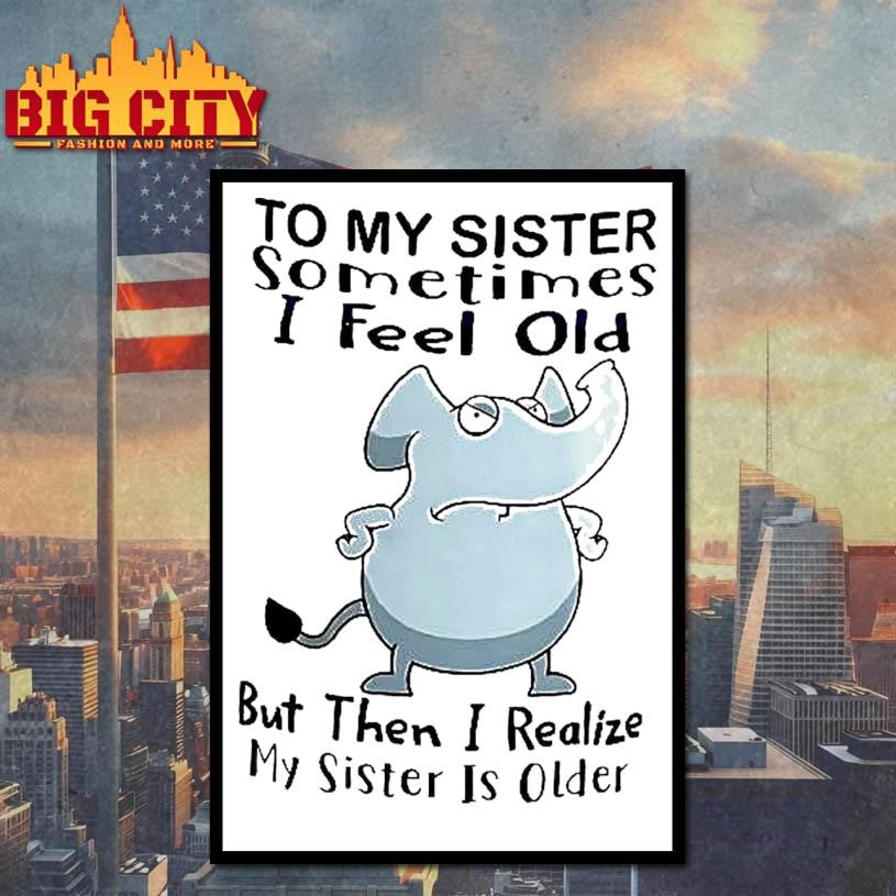 Elephant To My Sister Sometimes I Feel Old But Then I Realize My Sister Is Older Meme Shirt