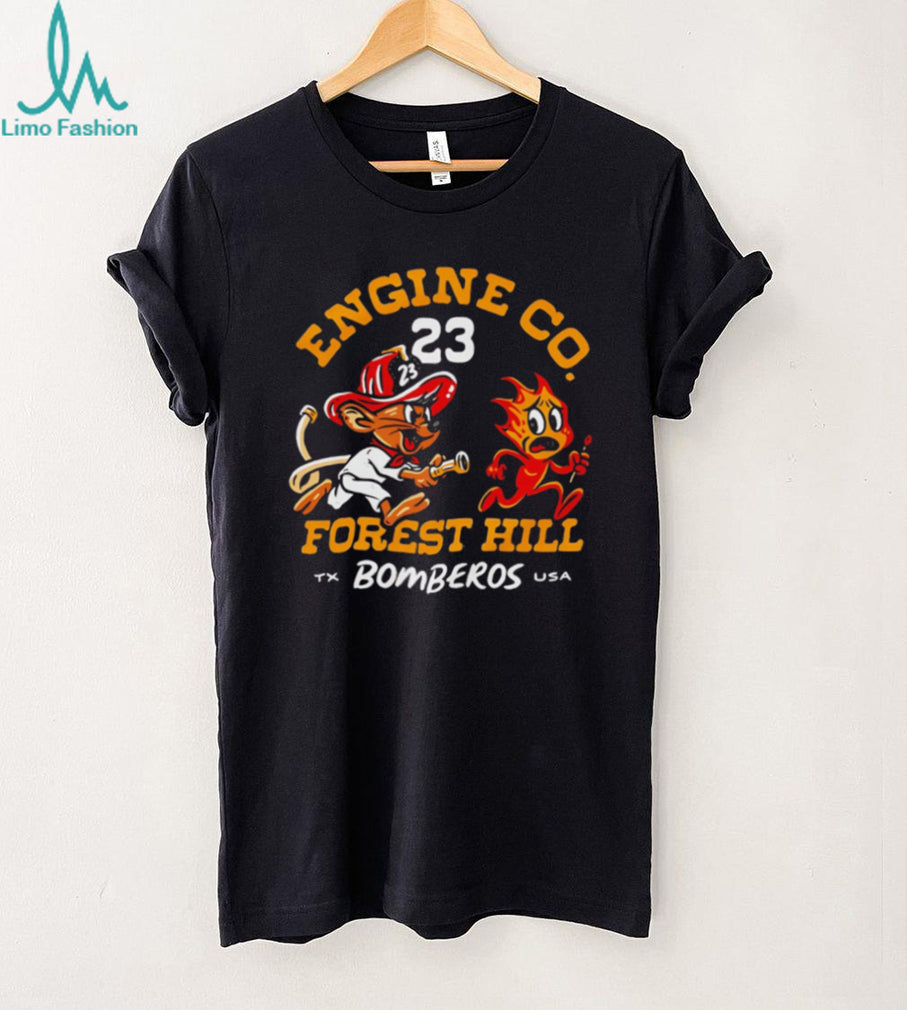 Engine Co. 23 Forest Hill Bombers Texas Firefighter Cartoon Mouse T Shirt