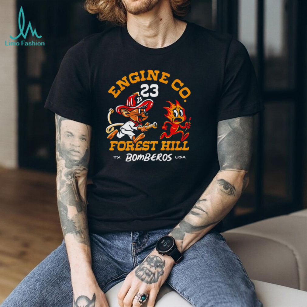 Engine Co. 23 Forest Hill Bombers Texas Firefighter Cartoon Mouse T Shirt