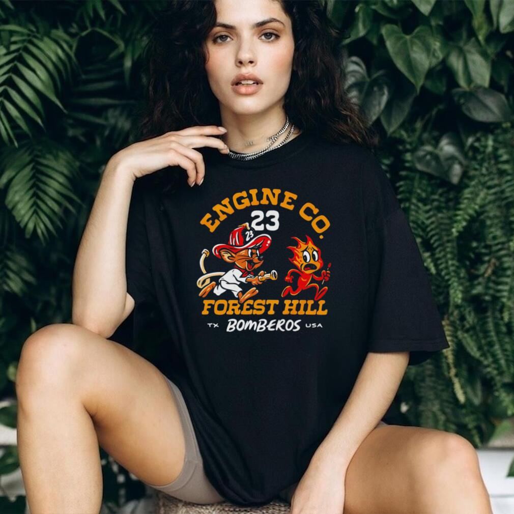 Engine Co. 23 Forest Hill Bombers Texas Firefighter Cartoon Mouse T Shirt