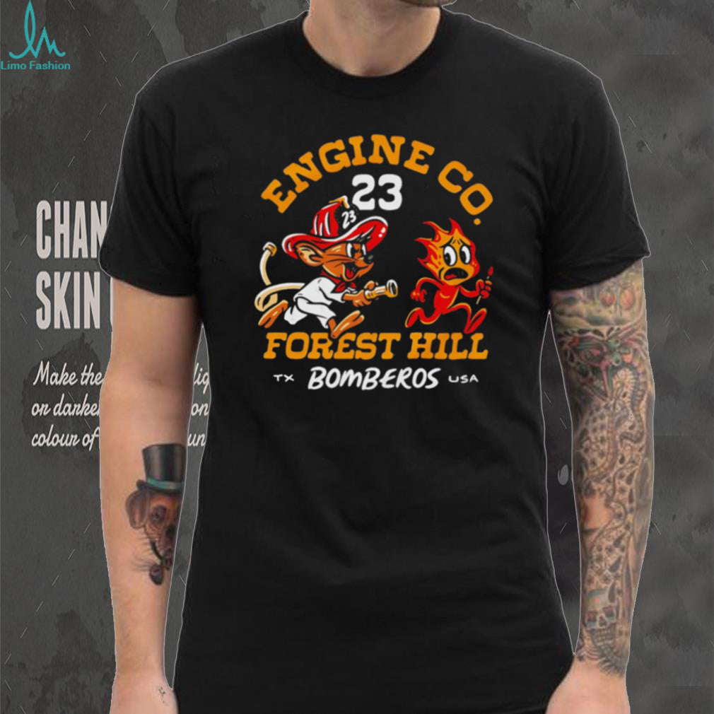 Engine Co. 23 Forest Hill Bombers Texas Firefighter Cartoon Mouse T Shirt