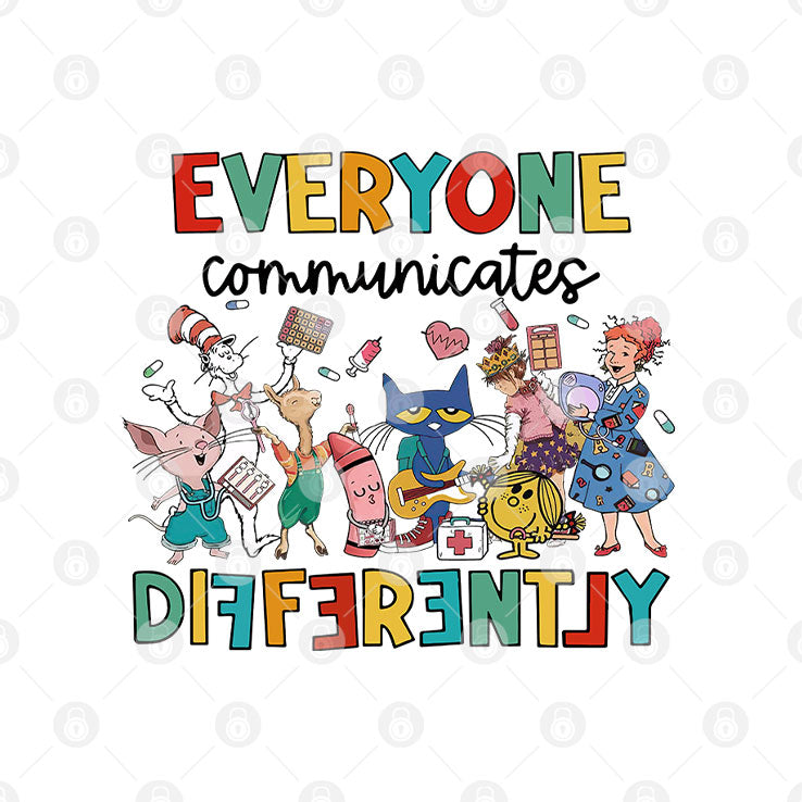 Everyone Communicates Differently Autism Awareness Shirt
