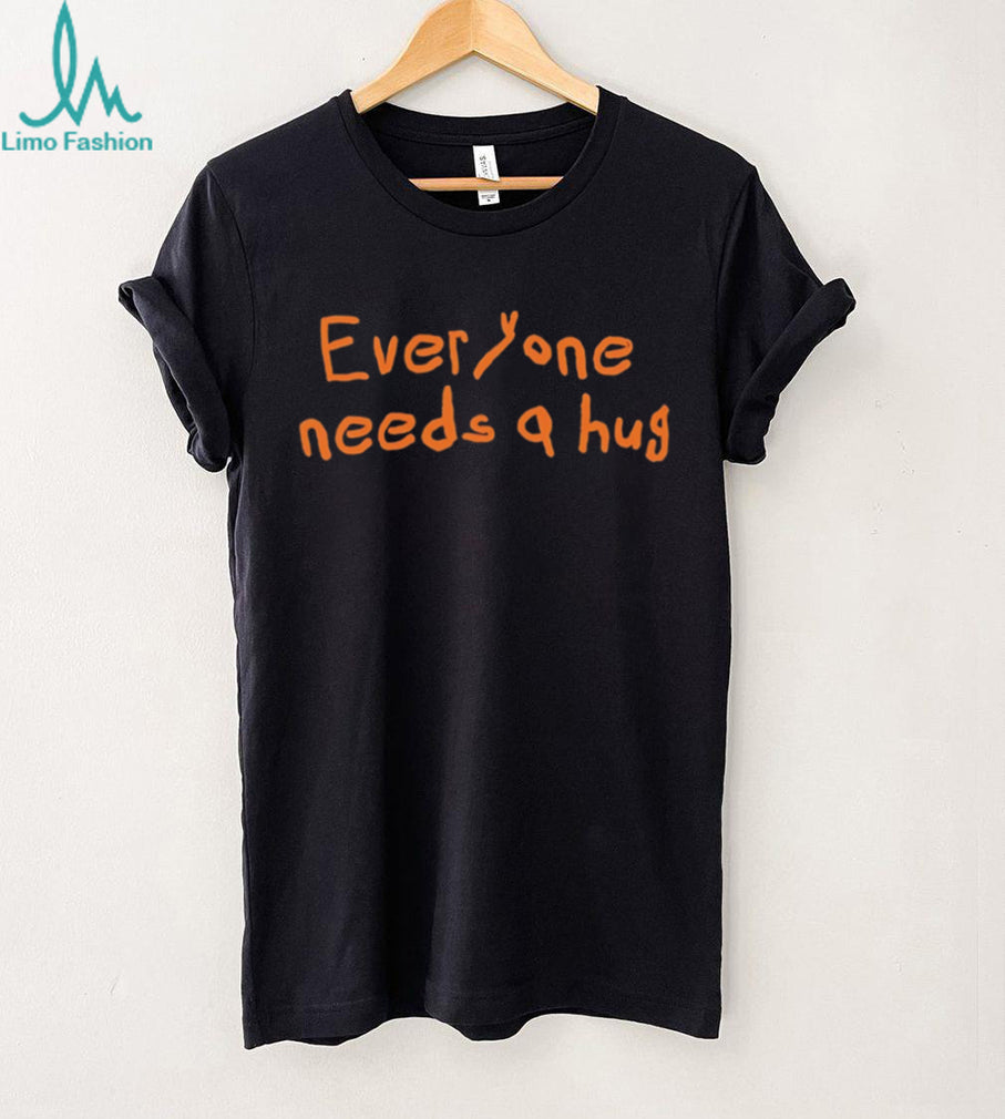 Everyone Needs A Hug Orange Text Simple Minimalist Retro Men Women Fans T Shirt