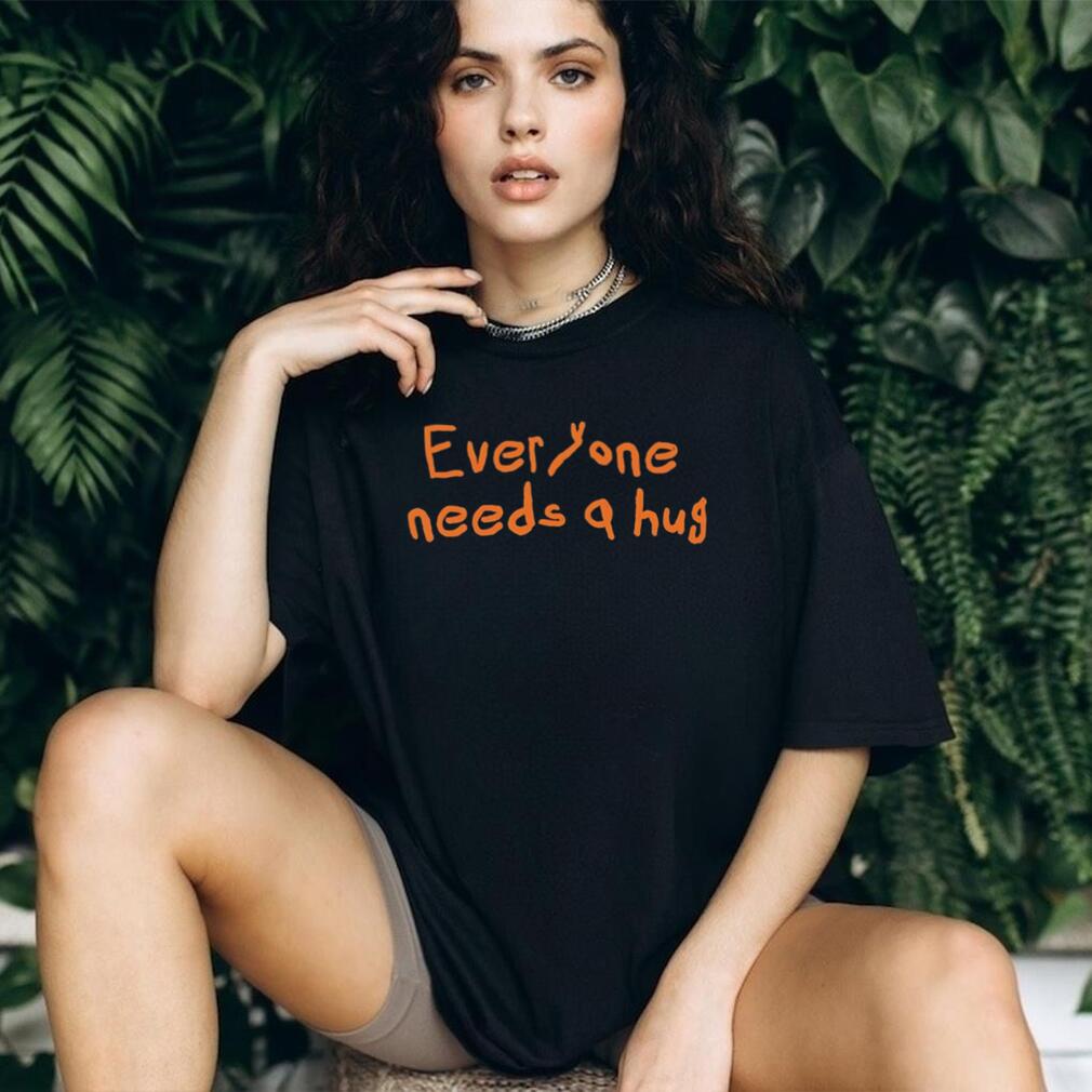 Everyone Needs A Hug Orange Text Simple Minimalist Retro Men Women Fans T Shirt