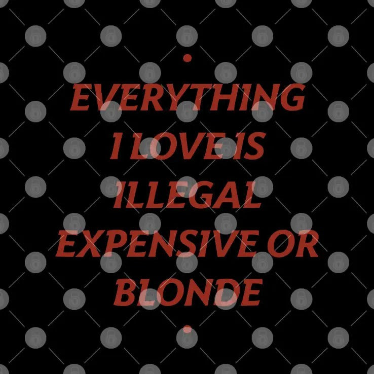 Everything I Love Is Illegal Expensive Or Blonde Shirt