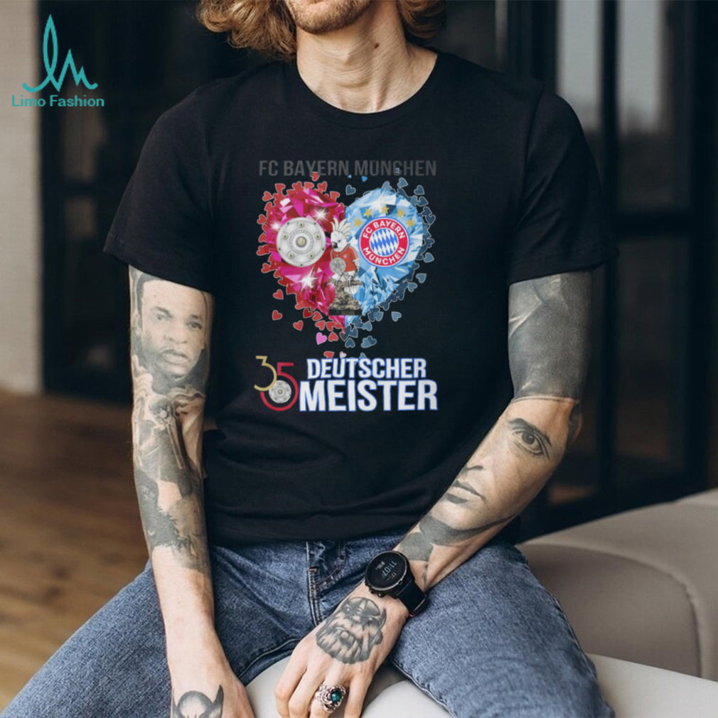 FC Bayern München 35 Deutscher Meister Diamond Heart Mascot T Shirt