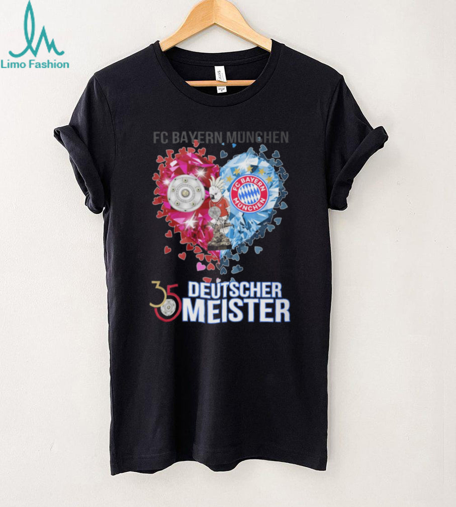 FC Bayern München 35 Deutscher Meister Diamond Heart Mascot T Shirt