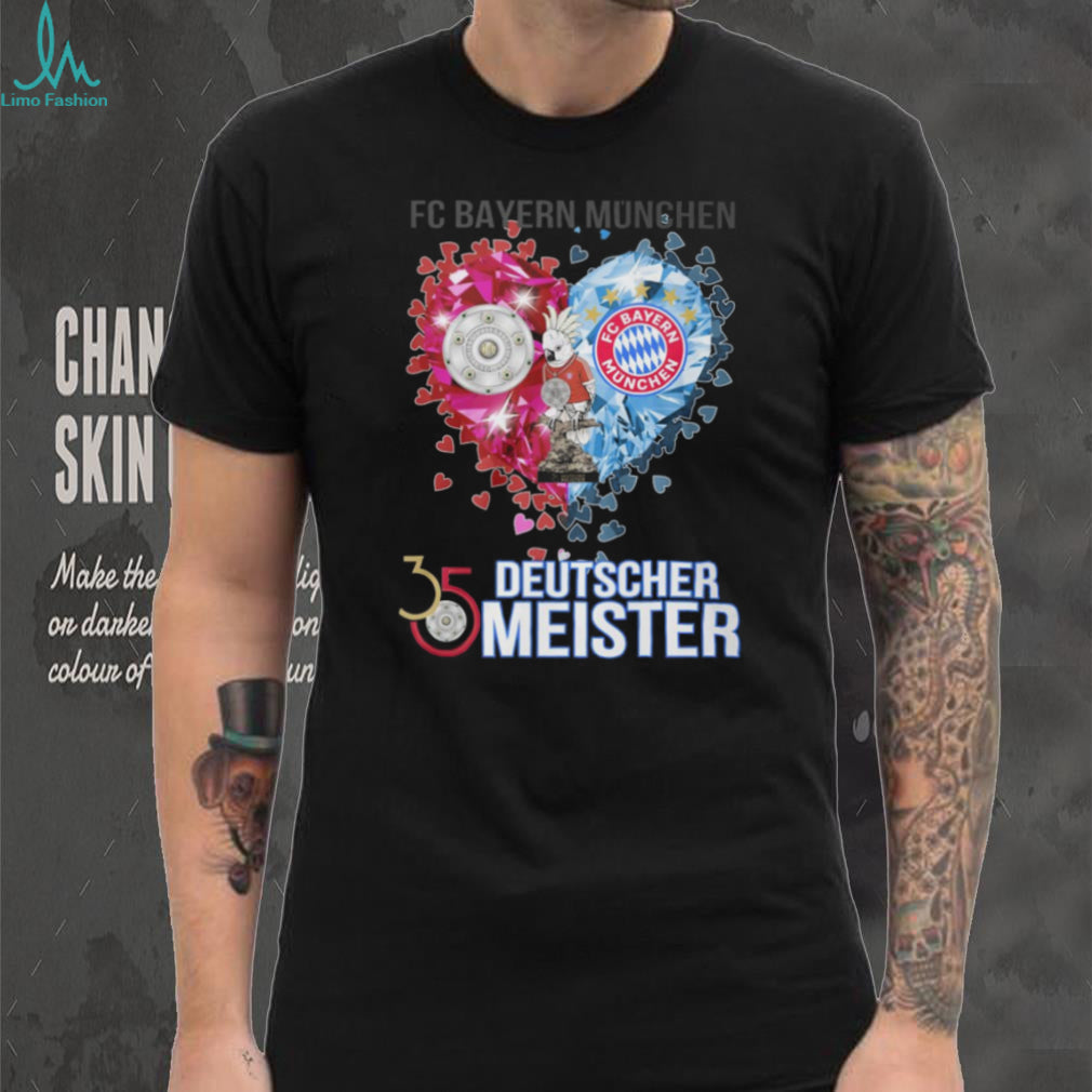 FC Bayern München 35 Deutscher Meister Diamond Heart Mascot T Shirt