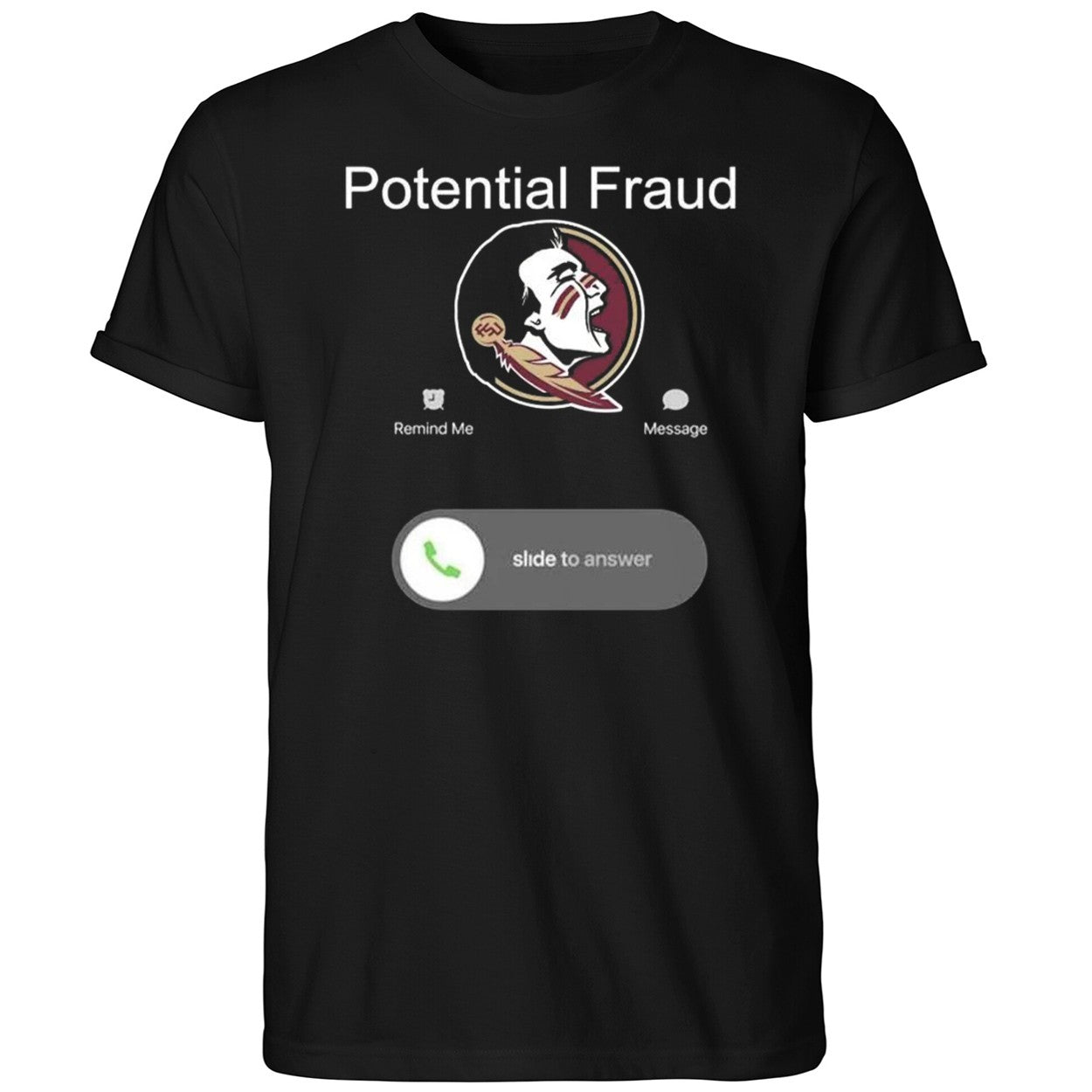 FSU phone screen displaying Potential Fraud Shirt
