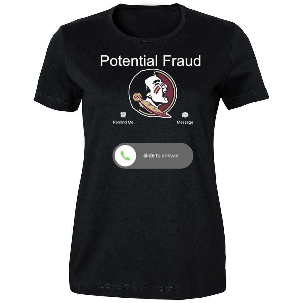 FSU phone screen displaying Potential Fraud Shirt