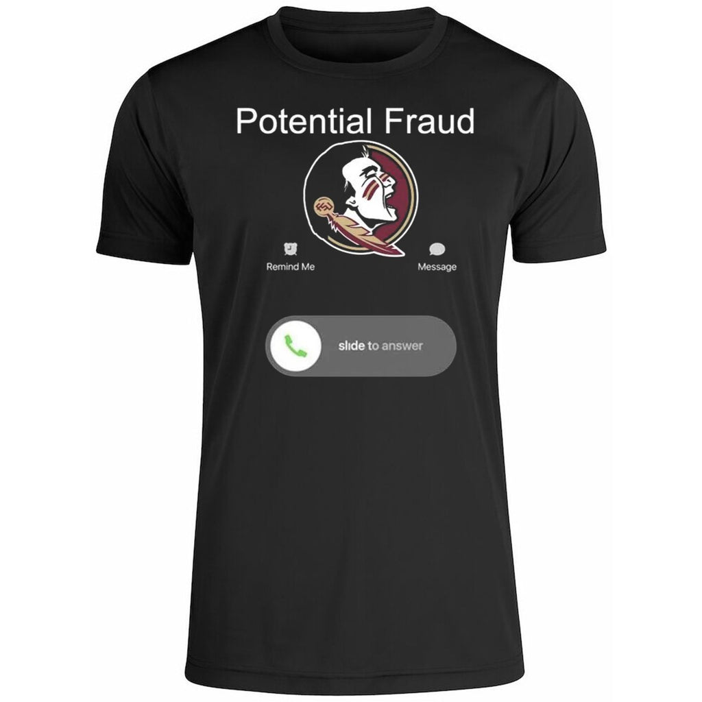 FSU phone screen displaying Potential Fraud Shirt