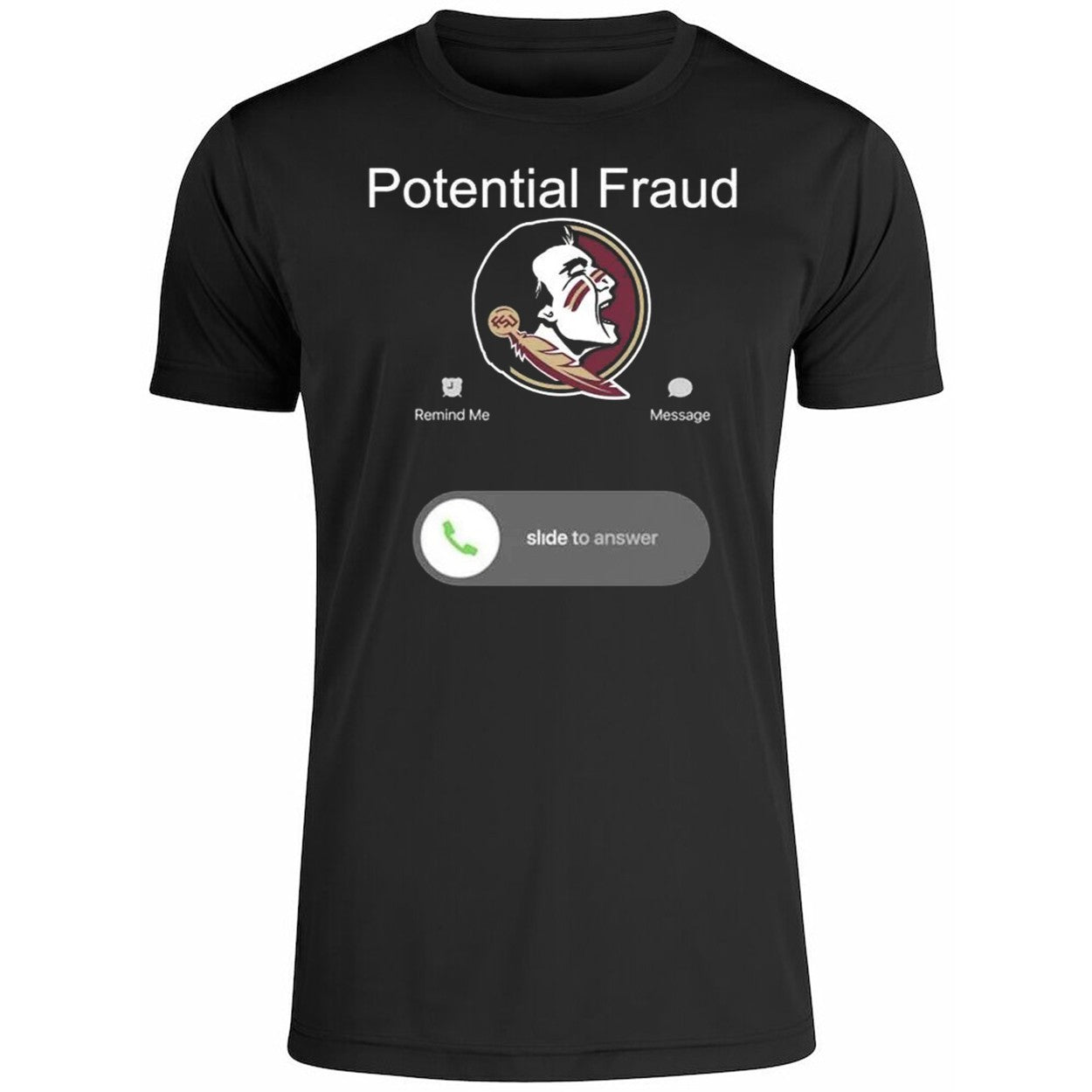 FSU phone screen displaying Potential Fraud Shirt