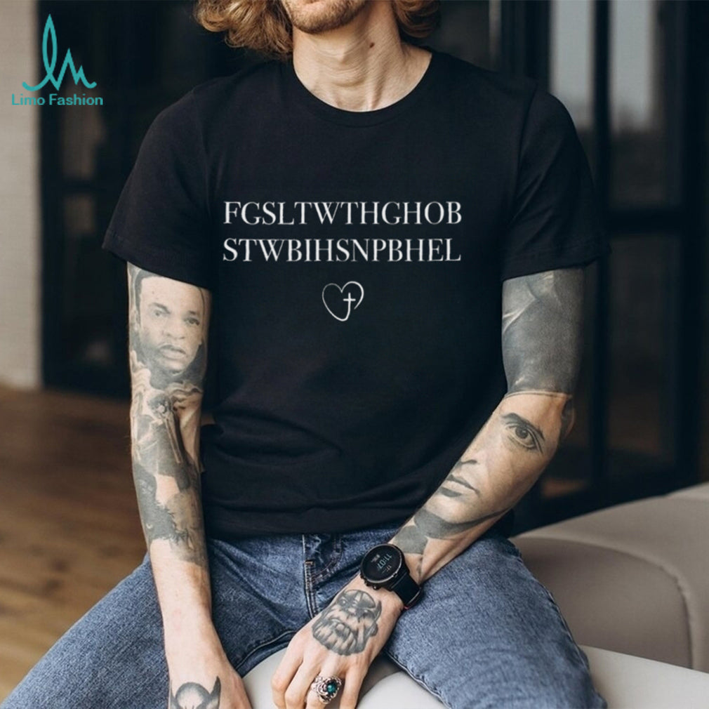 Faith Based Cross Heart Initial Abbreviation T Shirt