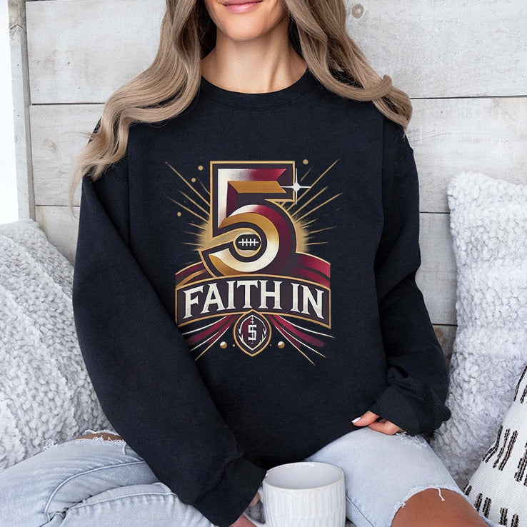 Faith In 5 Washington Commanders Jayden Daniels Shirt