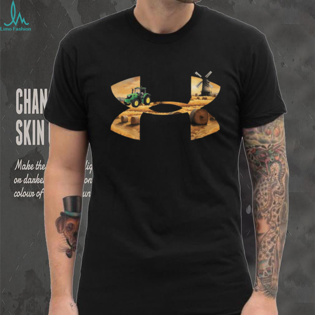 Farm Life Tractor and Windmill Golden Harvest Graphic T Shirt